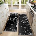 thumbnail image 4 of Kitchen Rugs Sets Of 2,Black Gothic Sun Moon Flower Pattern Anti Fatigue Kitchen Mat Rugs Non Slip Washable,Decorative Kitchen Floor Mats for Kitchen,Sink,Laundry,17"X47", 4 of 5
