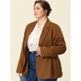 thumbnail image 3 of Blazer De SolaCon MuesPuño De Rayas En Contraste TalExtPaMujeres Marron XL, 3 of 5