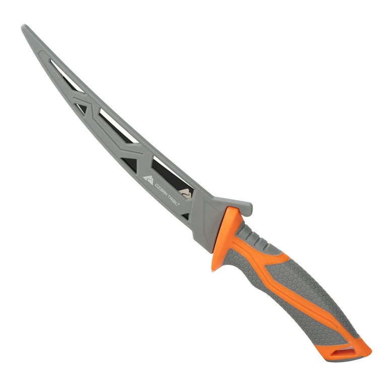 Ozark Trail 6 German 4116 Stainless Steel Fillet Knife, Straight Edge,  Orange 