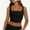 Black, variant on Women’s Sleeveless Crop Tops Square Neck Workout Fitness Basic Cropped Tank Top