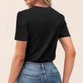 thumbnail image 4 of Women Summer Tops Womens Tops Dressy Casual V Neck Short Sleeve Shirts Loose T Shirts Trendy Tunic Blouses Comfy Long Sleeve for Women And Blouses for Loose Graphic Tee Extra Small Long Black S, 4 of 7