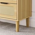 thumbnail image 6 of 3-Tier Drawer Dresser, Modern Rattan Dresser Cabinet with Wide Drawers and Metal Handles, Farmhouse Wood Storage Drawer Chest for Bedroom, Living Room, Hallway, Entrance, Natural, 6 of 9