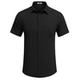 thumbnail image 6 of COOFANDY Men's Button Up Short Sleeve Summer Casual Beach Shirt No Tuck Trendy Linen Tops Textured Stretch Shirts, 6 of 7