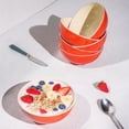 thumbnail image 4 of Ceramic Bowls Set of 6, 29oz Deep Bowls for Kitchen, Dishwasher & Microwave Safe for Salad, Pasta, Rice, Oatmeal, Fruit, Rice, Orange, 4 of 9