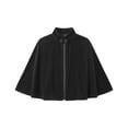 thumbnail image 5 of VBVC Women's Velvet Bowknot Cape Shawl , Ladies' Elegant Mock Neck Evening Wrap Poncho, Short Wedding Guest Cloak Coat For Women, Black , Free Size, 5 of 8