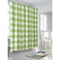 thumbnail image 3 of Shower Curtain Sage Green Buffalo Check Plaid Shower Curtains for Bathroom, Waterproof Polyester Shower Curtain Set with Hooks, Stall Long Size 54"x78" Farmhouse Style, 3 of 6