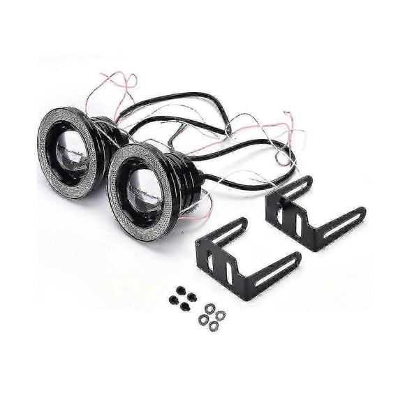 12v 3inch Universal Cob Led Drl Driving Lights White+yellow Angel Eyes Fog Lamp Headlight Bulbs Rou
