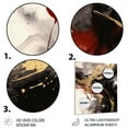 thumbnail image 3 of Designart "Fluid Fusion in Gold and Red II" Abstract Shapes Metal Wall Decor, 3 of 5