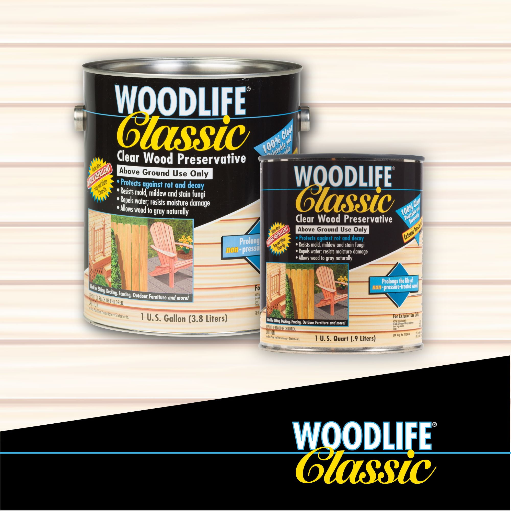 4 Pack, Clear, Wolman Woodlife Classic Exterior Wood Preservative