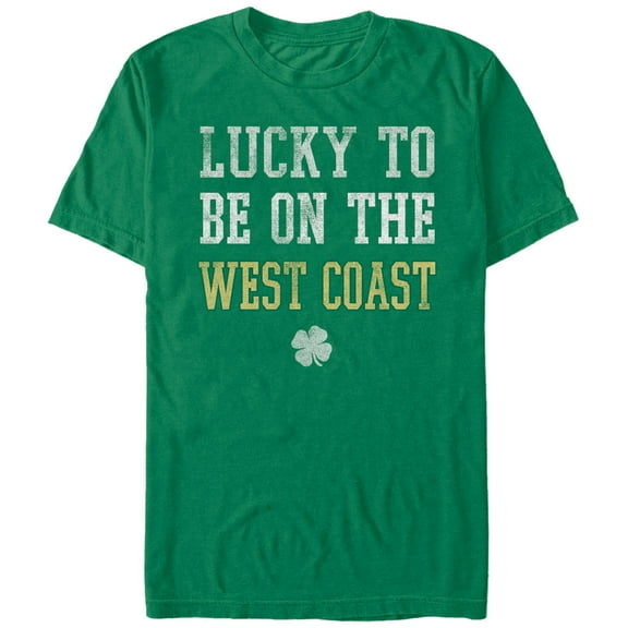 Men's Lost Gods St. Patrick's Day Lucky West Coast  Graphic Tee Kelly Green Medium