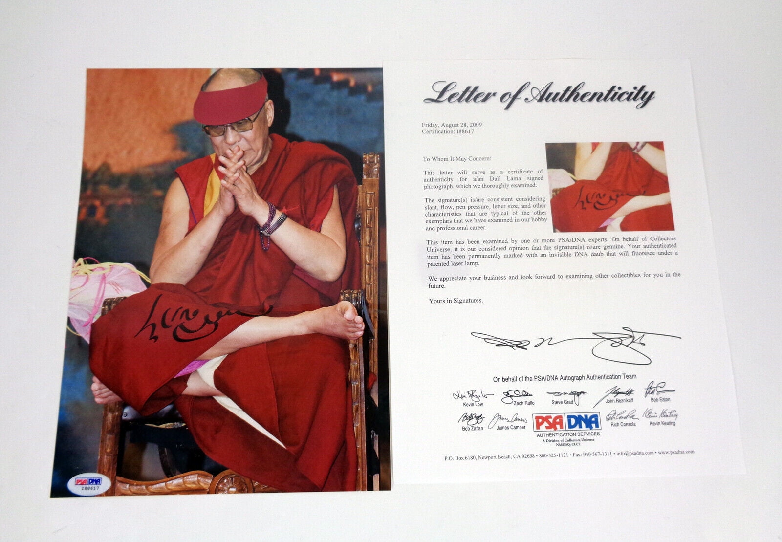 Hand Signed His Holiness The Dalai Lama Signed Autograph Photo PSA/DNA COA ...