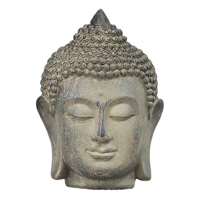 Buda cabeza estatua Zen estatuilla Fengshui hogar escritorio decoración Sunnimix Estatua de la cabeza de Buda