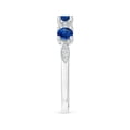thumbnail image 3 of Angara Natural 0.66 Ct. Blue Sapphire with Diamond Non Eternity Wedding Band in Sterling Silver for Women (Ring Size: 3), 3 of 9