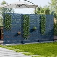 thumbnail image 3 of MAYEERTY Outdoor Metal Privacy Screen 6ft × 4ft Starry Night Blue, 6-Panel Geometric Y-Pattern Decorative Screen for Garden, 3 of 6