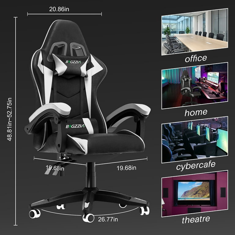 Dowinx Big and Tall Gaming Chair with Footrest, High Back Ergonomic Office  Chair with Comfortable Headrest and Lumbar Support, 4D Armrests Computer