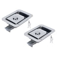 thumbnail image 2 of Trailer Door Latch Handle Lock, Mirror Polished Flush Mounted Rugged Construction Enduring Truck Tool Box Lock Abrasion Proof with Washers for RV Motorhome, 2 of 7