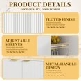 thumbnail image 4 of Fluted Sideboard Buffet Cabinet with Storage, Modern 4 Door Fluted Credenza Accent Cabinet Buffet Cabinet with Adjustable Shelves, Bar Cabinet Cupboard for Home & Kitchen Dining Room, 4 of 7