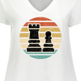 thumbnail image 4 of Inktastic Chess Player Gift Retro Women's Plus Size V-Neck T-Shirt, 4 of 5
