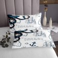 thumbnail image 3 of Erosebridal Nautical Anchor Coverlet Set Queen, Octopus Sealife Bedding Set, Retro Sailboat Decor, 3 of 5