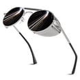 thumbnail image 1 of Lentes de Sol Polarizados Retro Redondos Steampunk SUNIER con Lentes Grises, 1 of 5
