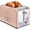 Pink, variant on COOK WITH COLOR Retro Rounded 2 Slice Toaster, Stainless Steel Toaster with Wide Slots and 6 Browning Levels, White