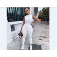 thumbnail image 2 of Combinaison Femme Couleur Unie Col Rond Sans Manches Combinaison Body pour Femmes (Blanc/noir/gris, S/M/L/TG), 2 of 5