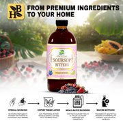 Herb To Body Soursop Bitters Mixed Berries Liquid Herbal Supplement, Great-Tasting | 16 fl oz