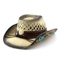 thumbnail image 6 of LILIYA Western Cowboy Hat for Women, Wide Brimmed Cowgirl Headwear with Decorative Band, Classic Western Felt Hat, Breathable Adjustable Sun Protection Headwear, 6 of 6