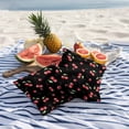 thumbnail image 5 of 2 Pack Outdoor Waterproof Throw Pillows, Watercolor Red Cherry on Black Decorative Square Pillow Case Patio Pillows for Chair Couch Sofa 16x16in, 5 of 9