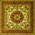 thumbnail image 1 of Ahgly Company Indoor Square Medallion Yellow Traditional Area Rugs, 7' Square, 1 of 4