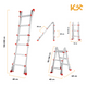 thumbnail image 5 of Escalera Plegable Telescópica de Aluminio 3M 6 Peldaños 150kg Kingsman gris CH, 5 of 7