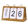 thumbnail image 2 of Abbracc Creative Desktop Calendar Metal Frame Table Standing Side Home Office Decorative Gold, 2 of 8