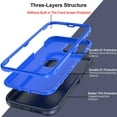 thumbnail image 7 of Xhy iPhone 13 Mini Case + Screen Protectors + Belt Clip Holster, Heavy Duty Hard Shockproof Armor Protector Case (Dark Blue+Blue), 7 of 7
