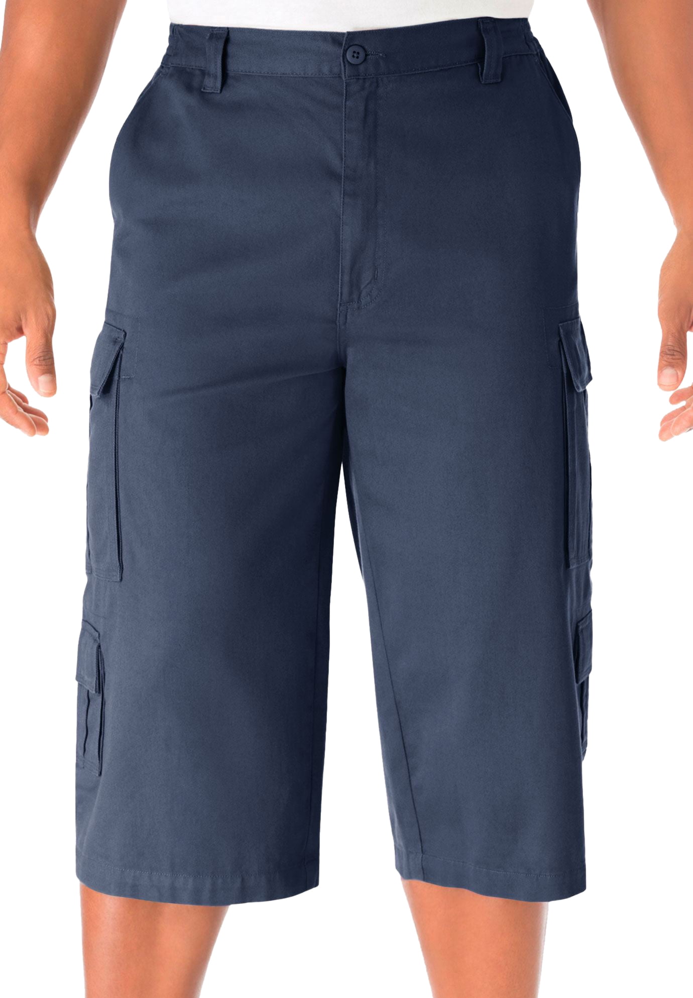 big and tall navy blue cargo shorts