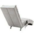 thumbnail image 5 of Massage Chaise Lounge, Modern Linen Upholstered Electric Recliner Chair with Ergonomic Backrest and Stable Steel Legs, Comfy Single Sofa Chair Leisure Lounge Chair for Living Room Bedroom, Light Gray, 5 of 7