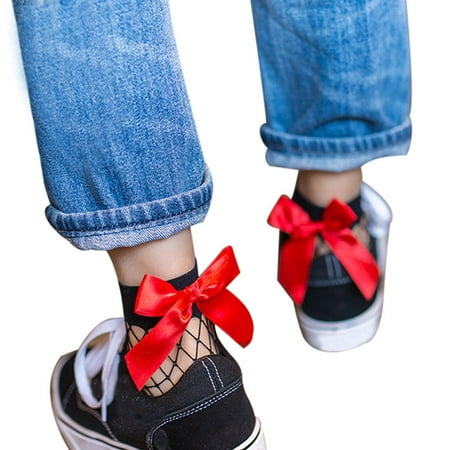 

〖Yilirongyumm〗 Socks Women Ruffle Ankle High Socks Mesh Lace Fish Net Short Socks