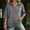 Gray, variant on Women Tops Shirts Solid Lapel Split V Neck Drop Shoulder 3/4 Sleeve Loose Polyester Casual Blouses Multi Color All Season Womens Tops