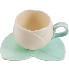 Tasse à thé avec soucoupe 500 ml en Céramique Orange Blanc Motif fleur Granada Tasse à thé avec soucoupe 500 ml en Céramique Orange Blanc Motif fleur Granada