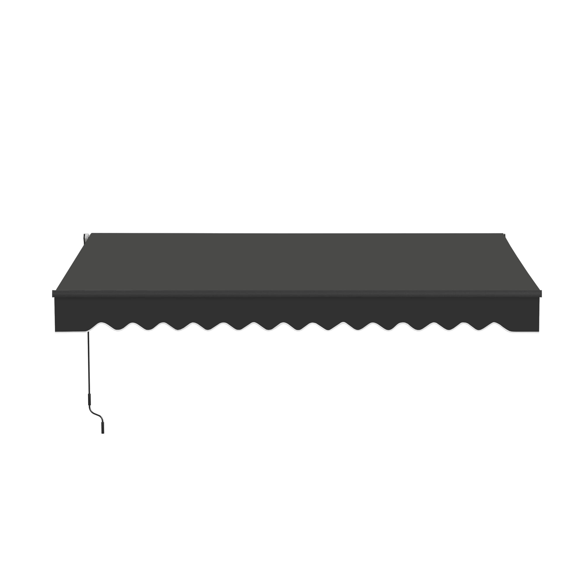 ALEKO 13' x 10' Manual Retractable Black Patio Awning Sunshade