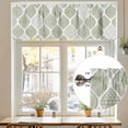thumbnail image 5 of Kitchen Valances for Window, Sage Green Bohemian Geometric Light Filtering Rod Pocket Valance Curtain, Abstract Moroccan Pattern Short Curtains Window Topper for Bedroom 42x18in, 5 of 7