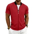 thumbnail image 2 of Dresfit Windbreaker Jackets Men Loose Stand Collar Bomber Jacket Summer 2026 Short Sleeve Vintage Outwear Slim Fit Lightweight Coat with Pockets L, 2 of 8