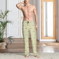 thumbnail image 5 of Uemuo Rabbit With Tie Pattern Men's Wide Leg Palazzo Lounge Pants with Pockets Light Weight Loose Comfy Casual Pajama Pants-, 5 of 9