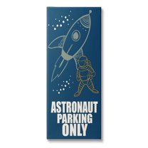 Stupell Industries Astronaut Parking Only Rocket Graphic Art Gallery Wrapped Canvas Print Wall Art, Design by Kim Allen