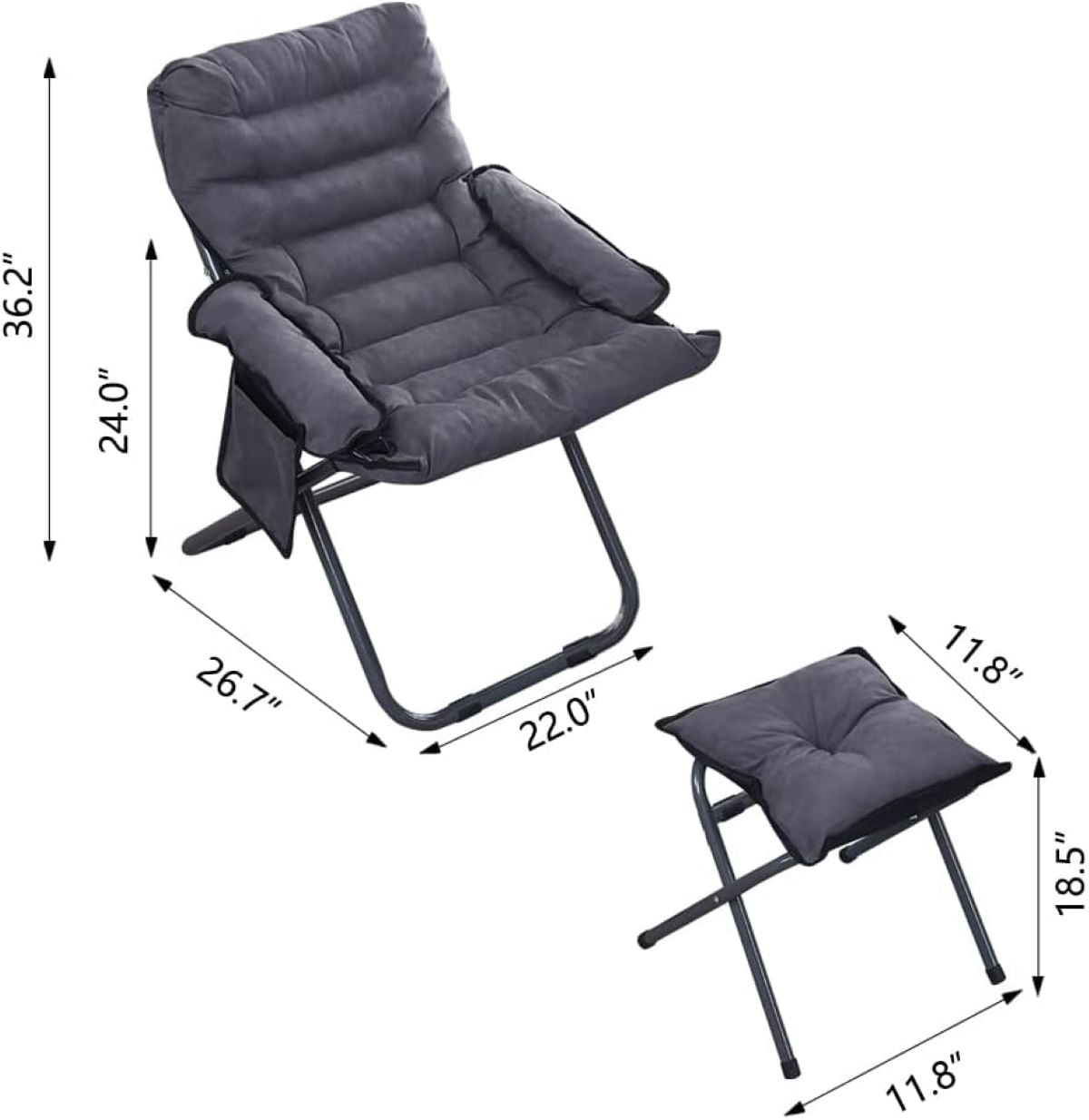 WSYW Lazy Chair with Ottoman Living Room Modern Lounge Armchair Reclining Chair Seats for Adult Kid Bedroom
