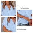 thumbnail image 5 of Camisa de encaje peplum de verano blusa con cuello en v de encaje peplum blusa con cuello en v de encaje peplum camisa de manga corta con ribete de encaje Blusa con cuello en V de ANGGREK Otros, 5 of 5