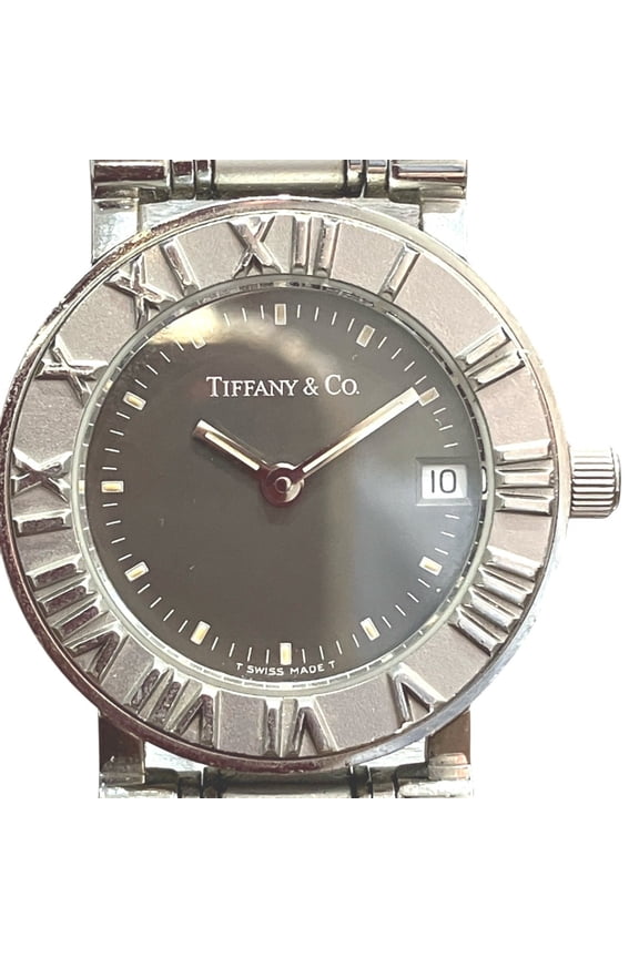 Pre-Owned Tiffany & Co. Atlas watch, total weight 53.6g, stainless steel, quartz movement,...