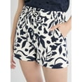 thumbnail image 4 of Time and Tru Women's Linen Blend Pull On Shorts, 3.5" Inseam, Sizes XS-XXXL, 4 of 5