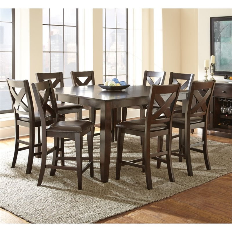 Steve Silver Crosspointe Counter Height Dining Table with 18