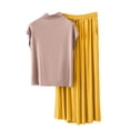 thumbnail image 2 of ylioge Pajama Sets for Women 2 Piece Modal-Loungewear Outfits with Pockets Womens Casual Solid Color Cap Sleeve Tops Wide Leg Pants Homewear Pajamas, 2 of 6