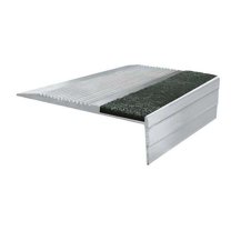 Stair Tread Cover Extruded Aluminum Black, 48 in W x 1/8 in Thick